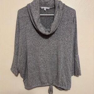 Green Envelope Los Angeles Gray Cowl Neck Drawstring Knit Top Size Large